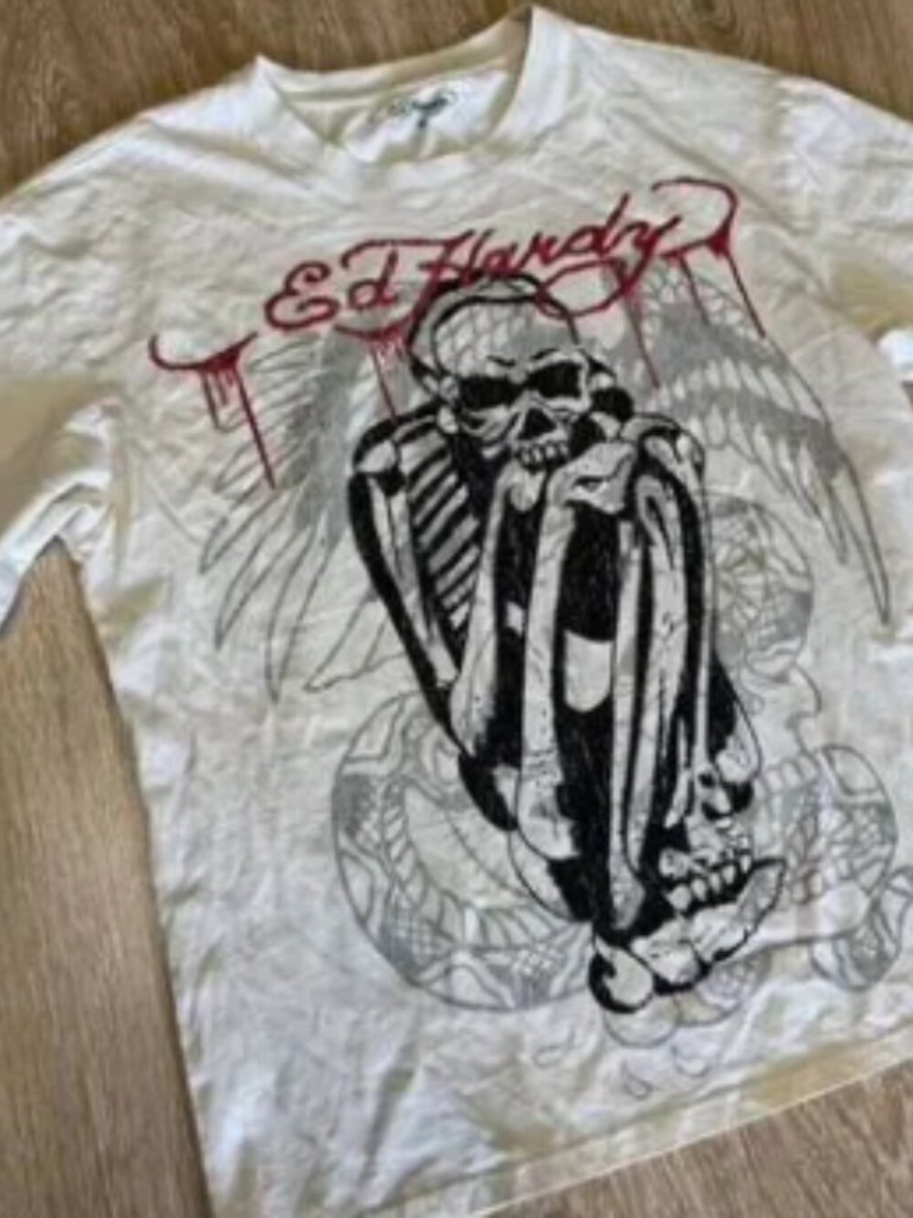 Ed Hardy Skull & Wings Graphic T-Shirt White